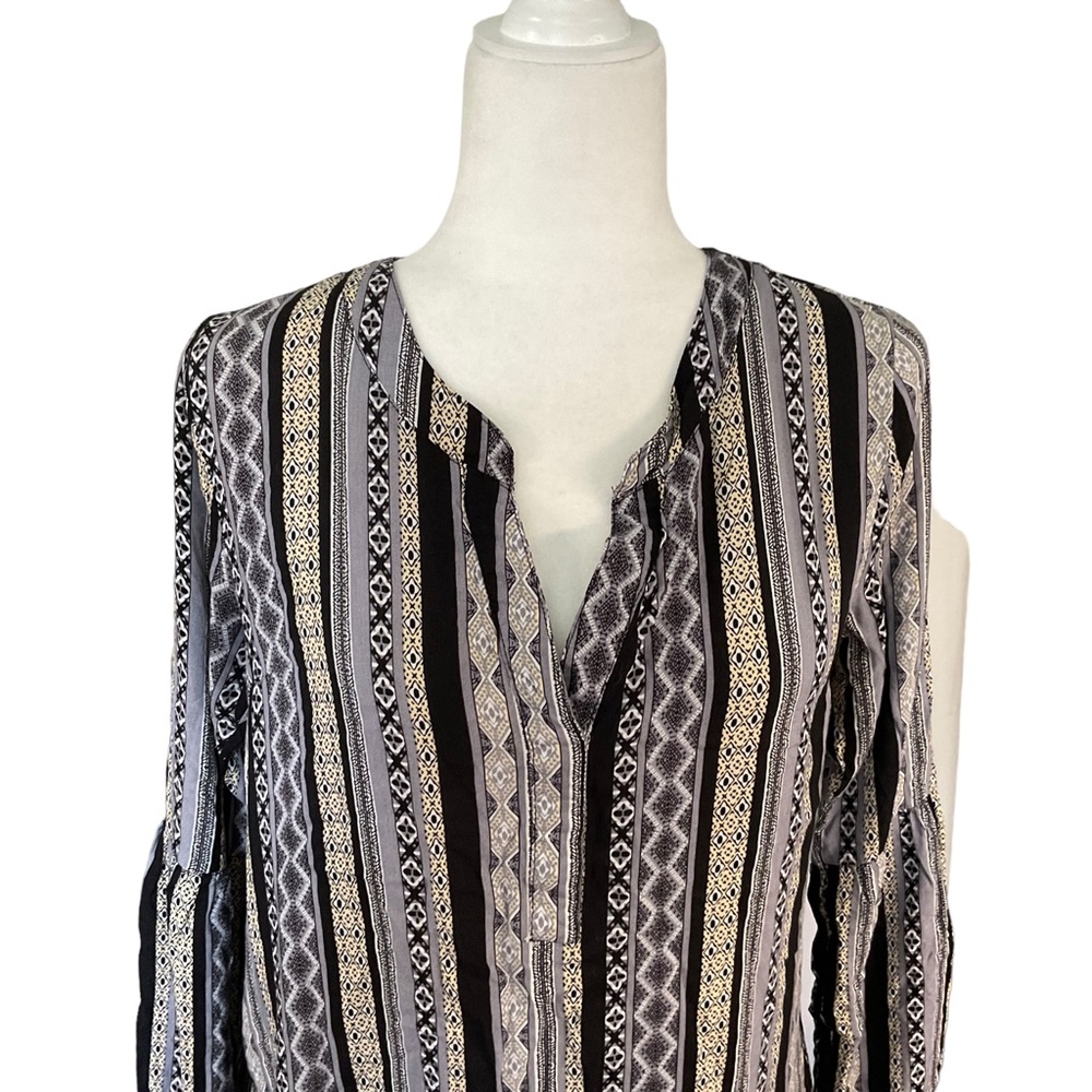 Umgee Aztec Boho Print Peasant Tunic Top Size M - image 3